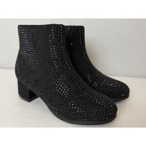 Art Class Target Kids' Gita Rhinestone Boots Booties Black Holiday Fancy